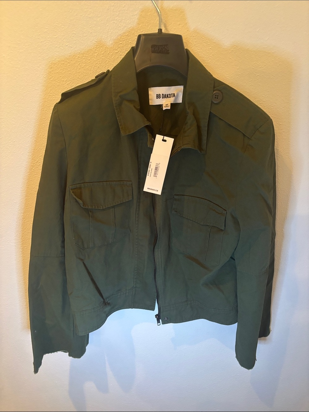BB Dakota Military-Style Olive Utility Jacket